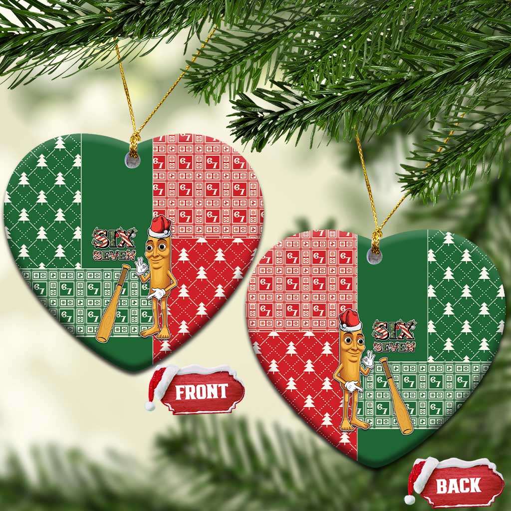 Six Seven Christmas Ceramic Ornament Funny Tung Tung Tung Sahur - Wonder Print Shop