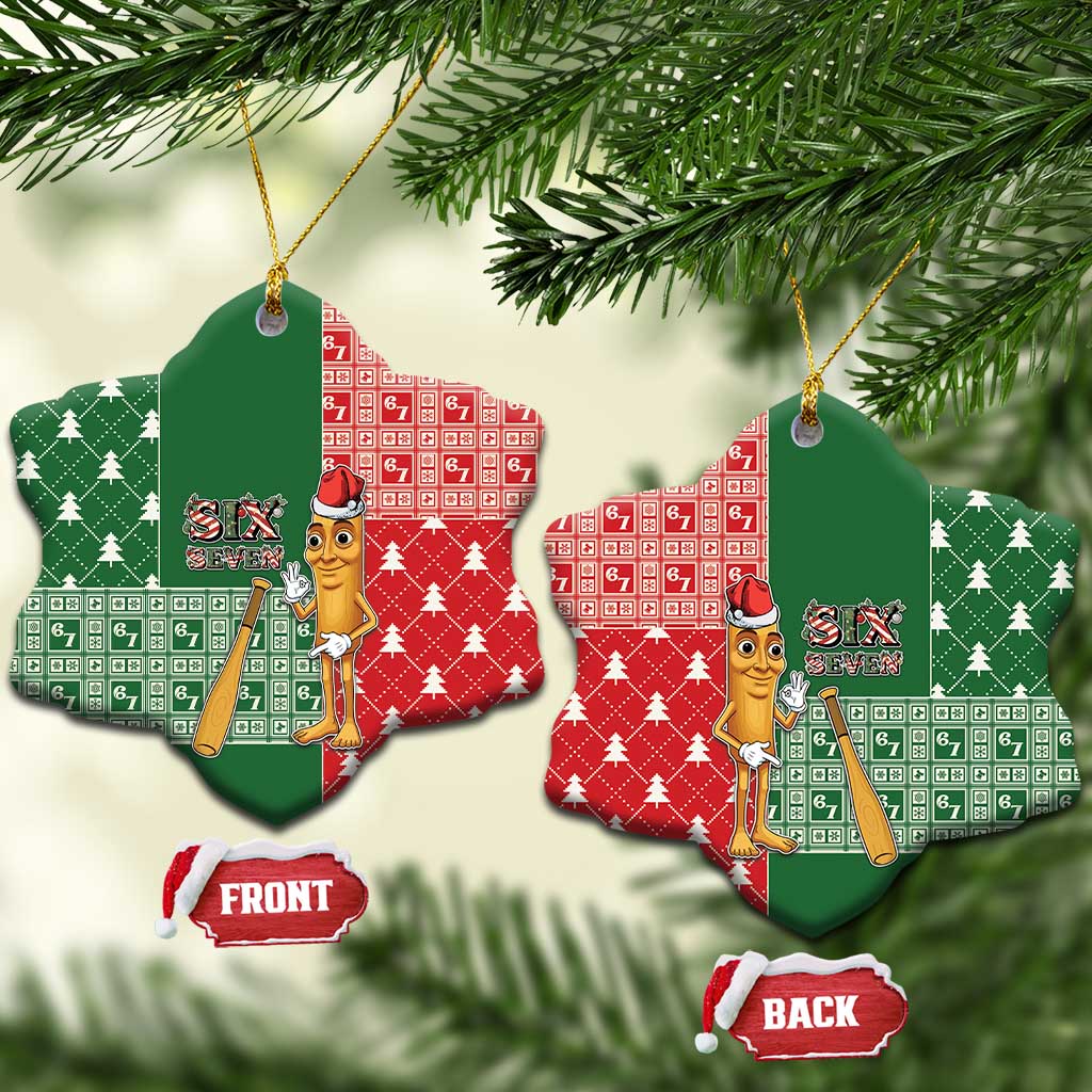 Six Seven Christmas Ceramic Ornament Funny Tung Tung Tung Sahur - Wonder Print Shop