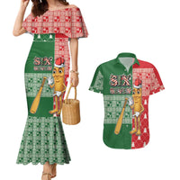 Six Seven Christmas Couples Matching Mermaid Dress and Hawaiian Shirt Funny Tung Tung Tung Sahur - Wonder Print Shop