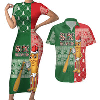 Six Seven Christmas Couples Matching Short Sleeve Bodycon Dress and Hawaiian Shirt Funny Tung Tung Tung Sahur - Wonder Print Shop