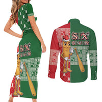 Six Seven Christmas Couples Matching Short Sleeve Bodycon Dress and Long Sleeve Button Shirt Funny Tung Tung Tung Sahur - Wonder Print Shop