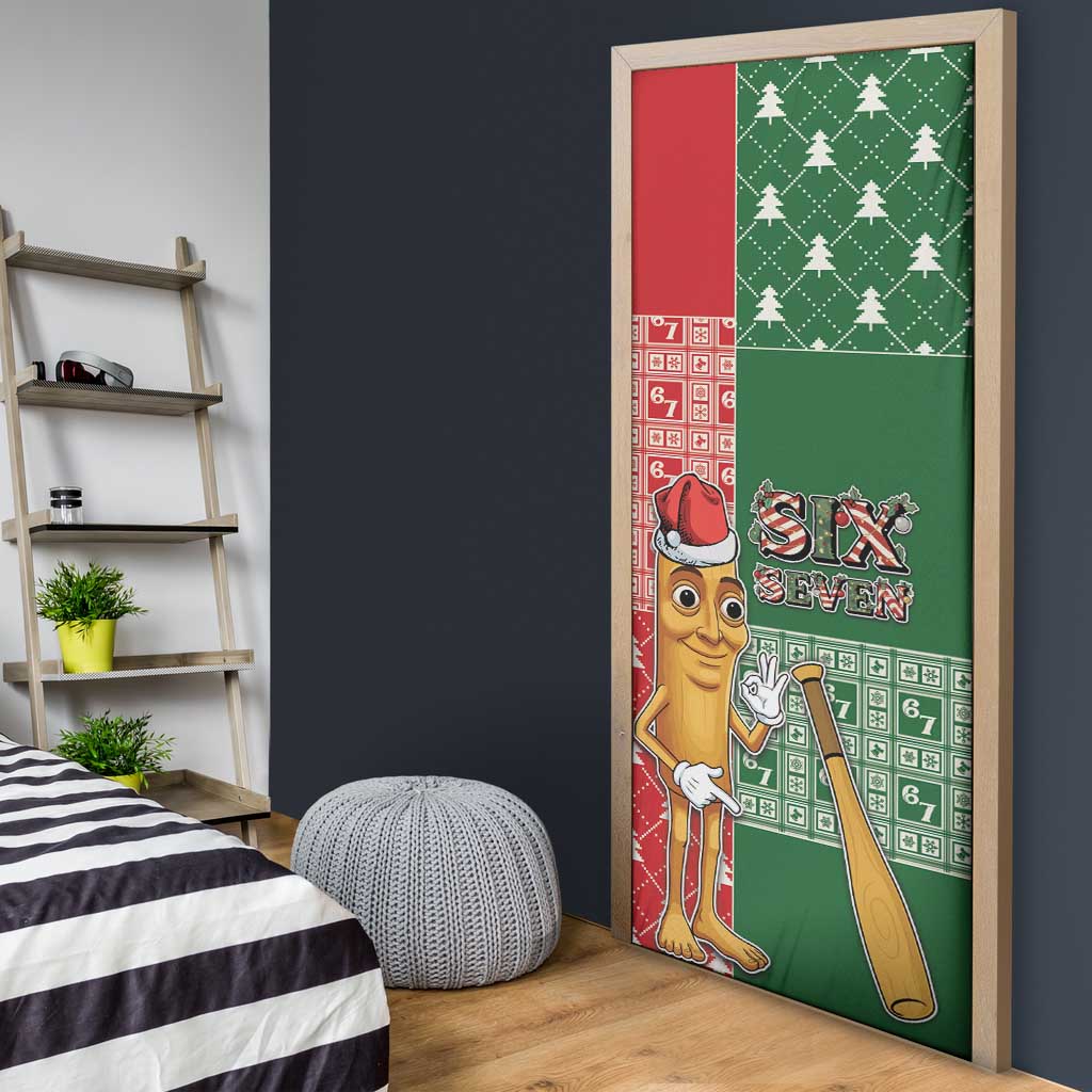 Six Seven Christmas Door Cover Funny Tung Tung Tung Sahur - Wonder Print Shop