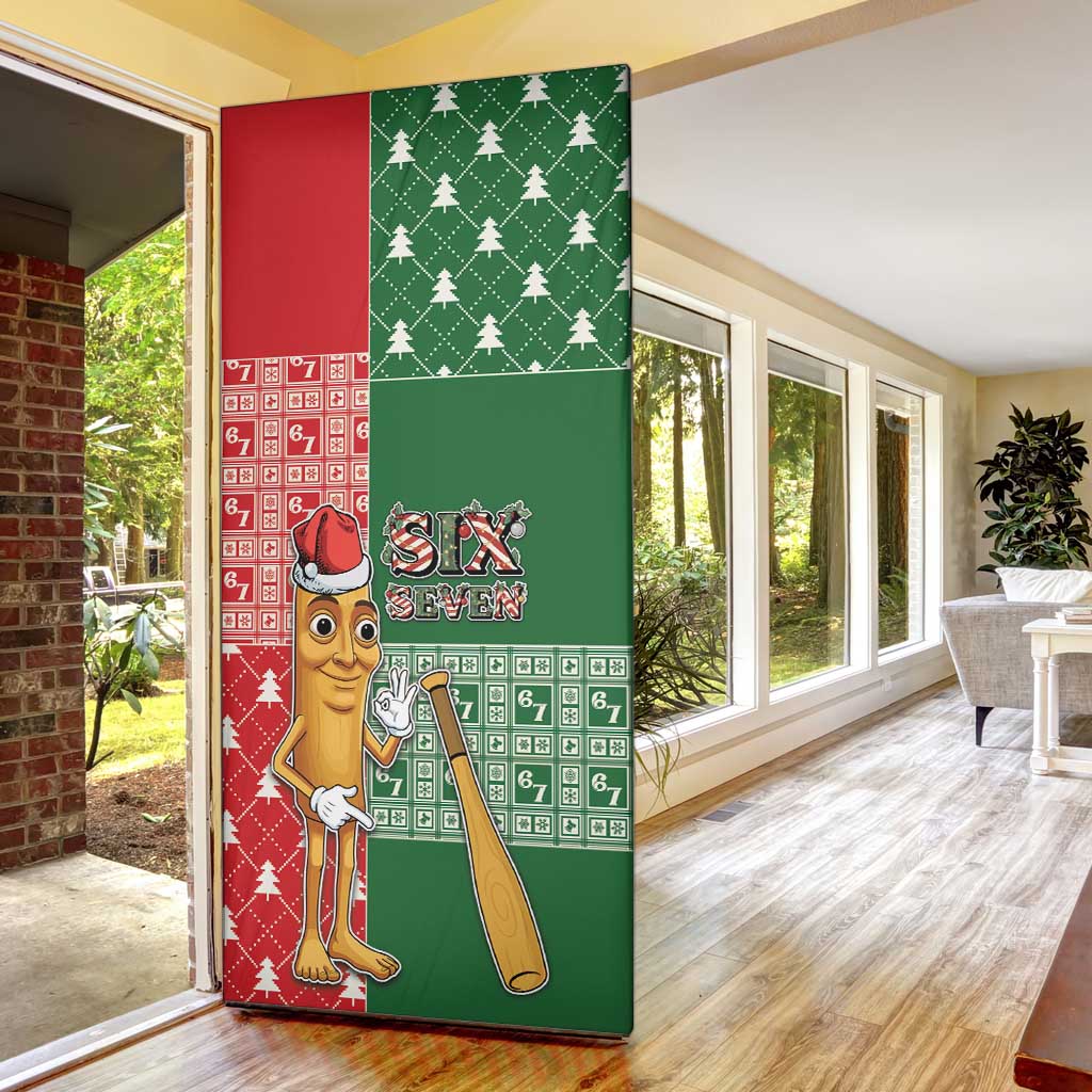 Six Seven Christmas Door Cover Funny Tung Tung Tung Sahur - Wonder Print Shop