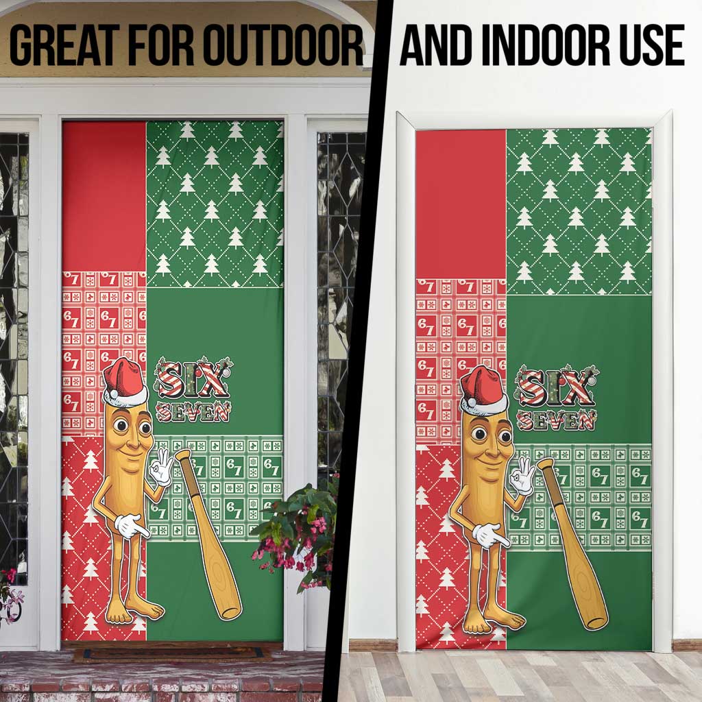 Six Seven Christmas Door Cover Funny Tung Tung Tung Sahur - Wonder Print Shop