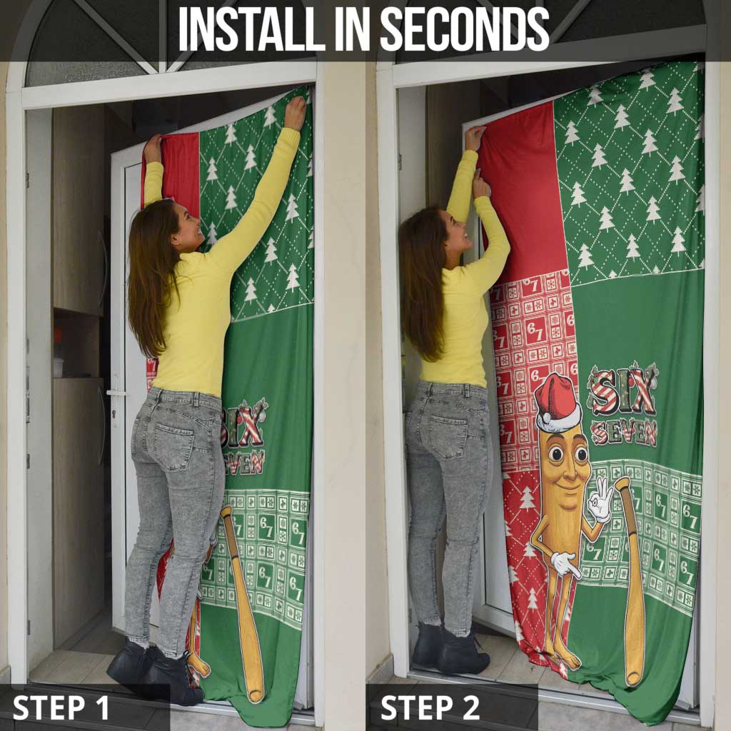 Six Seven Christmas Door Cover Funny Tung Tung Tung Sahur - Wonder Print Shop