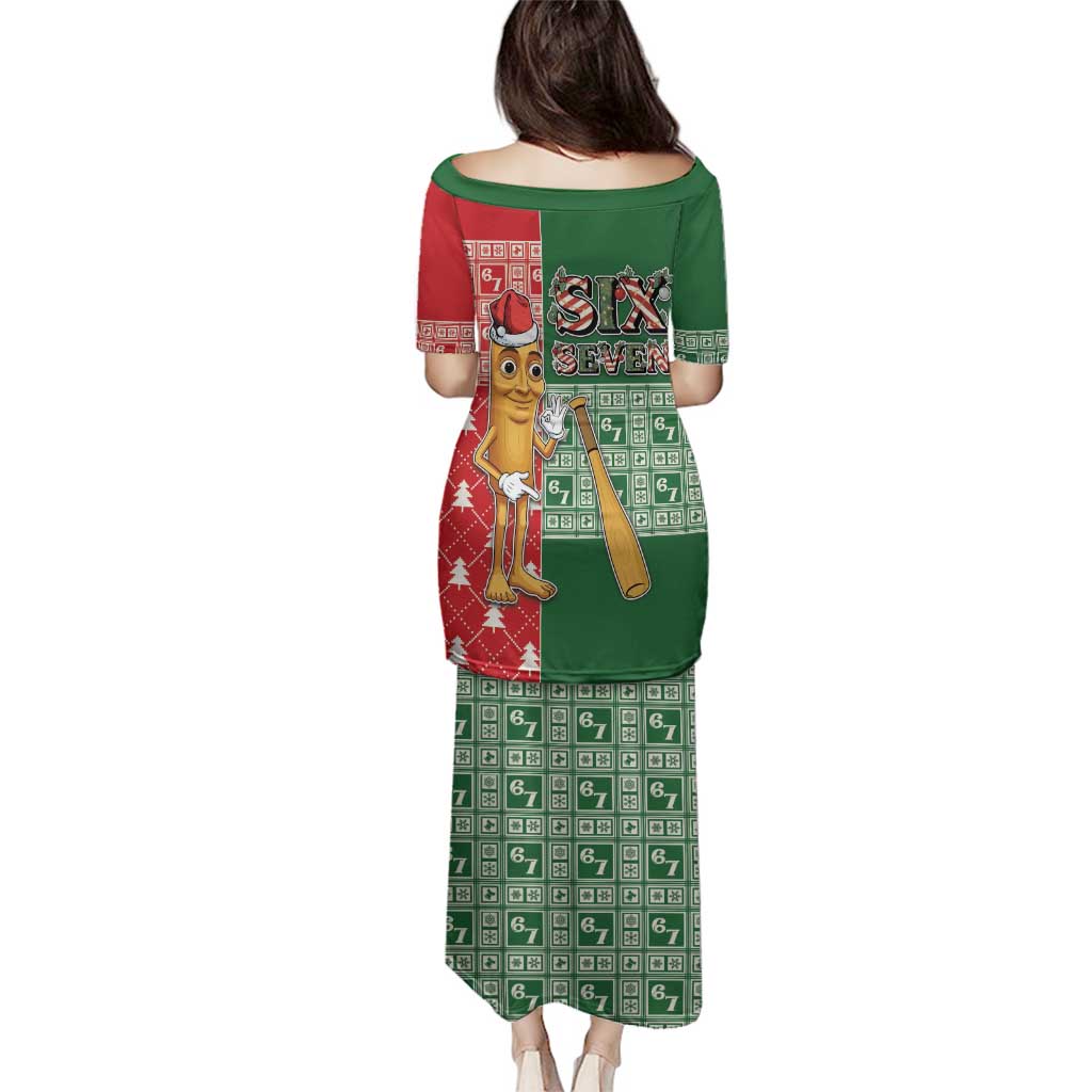 Six Seven Christmas Family Matching Puletasi and Hawaiian Shirt Funny Tung Tung Tung Sahur - Wonder Print Shop