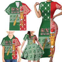 Six Seven Christmas Family Matching Short Sleeve Bodycon Dress and Hawaiian Shirt Funny Tung Tung Tung Sahur - Wonder Print Shop