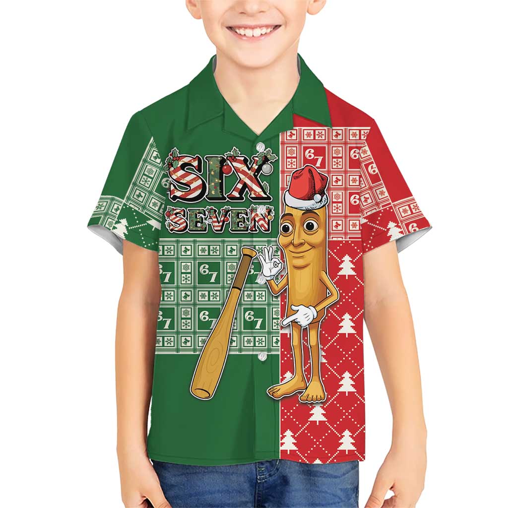 Six Seven Christmas Family Matching Tank Maxi Dress and Hawaiian Shirt Funny Tung Tung Tung Sahur - Wonder Print Shop