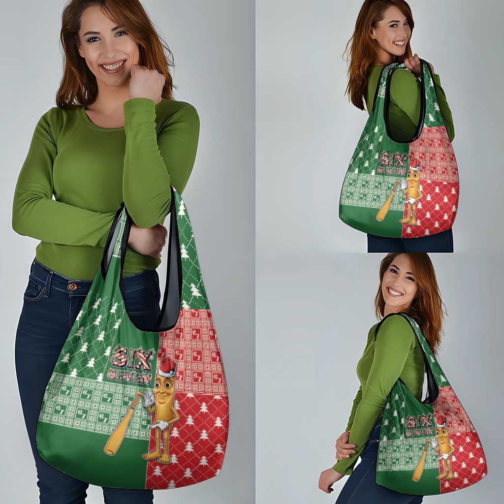 Six Seven Christmas Grocery Bag Funny Tung Tung Tung Sahur - Wonder Print Shop