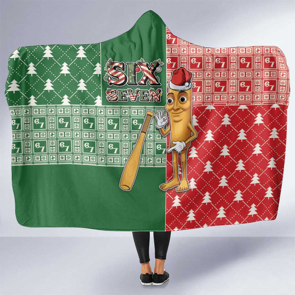 Six Seven Christmas Hooded Blanket Funny Tung Tung Tung Sahur - Wonder Print Shop