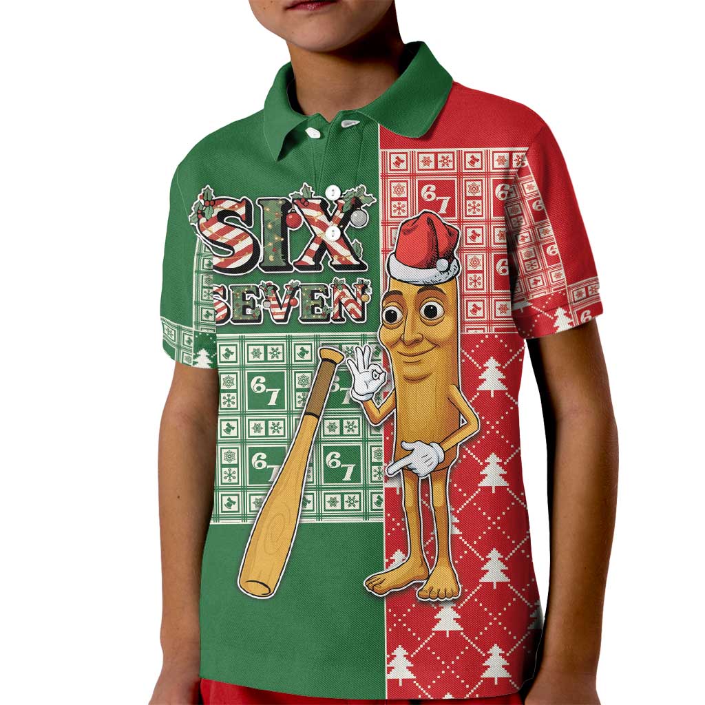 Six Seven Christmas Kid Polo Shirt Funny Tung Tung Tung Sahur - Wonder Print Shop