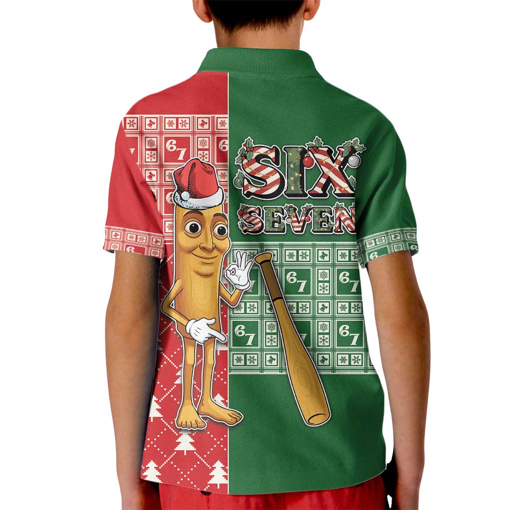 Six Seven Christmas Kid Polo Shirt Funny Tung Tung Tung Sahur - Wonder Print Shop