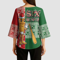 Six Seven Christmas Kimono Sleeve Blouse Funny Tung Tung Tung Sahur - Wonder Print Shop