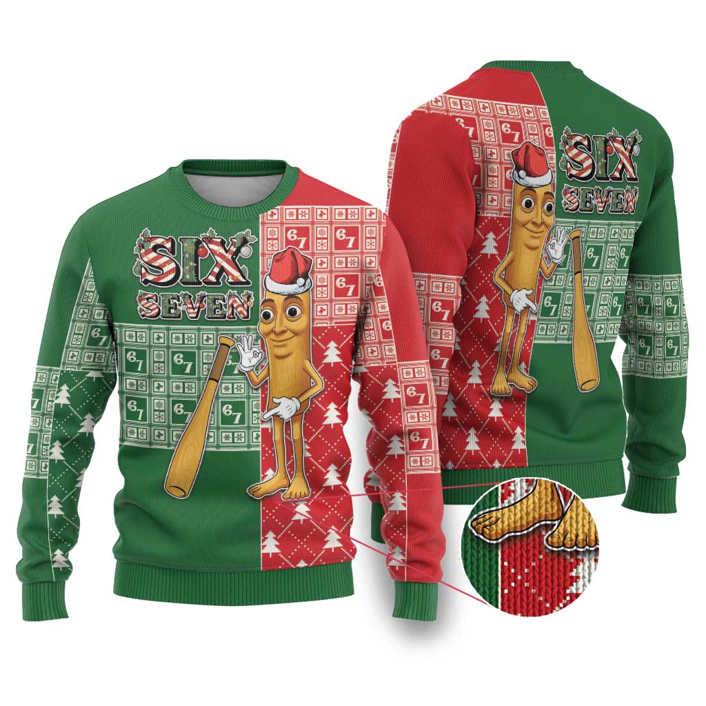 Six Seven Christmas Ugly Christmas Sweater Funny Tung Tung Tung Sahur - Wonder Print Shop