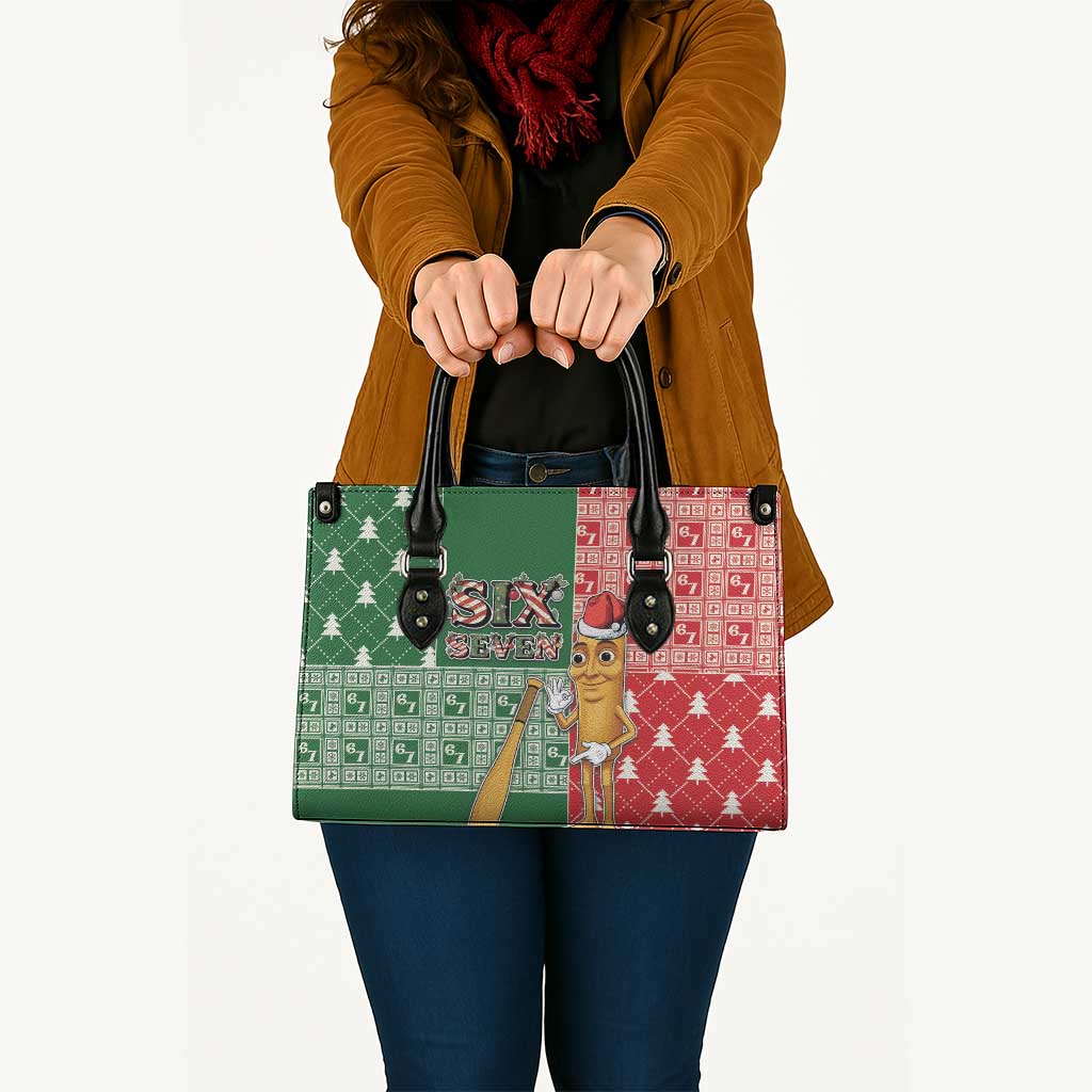 Six Seven Christmas Leather Bag Funny Tung Tung Tung Sahur - Wonder Print Shop