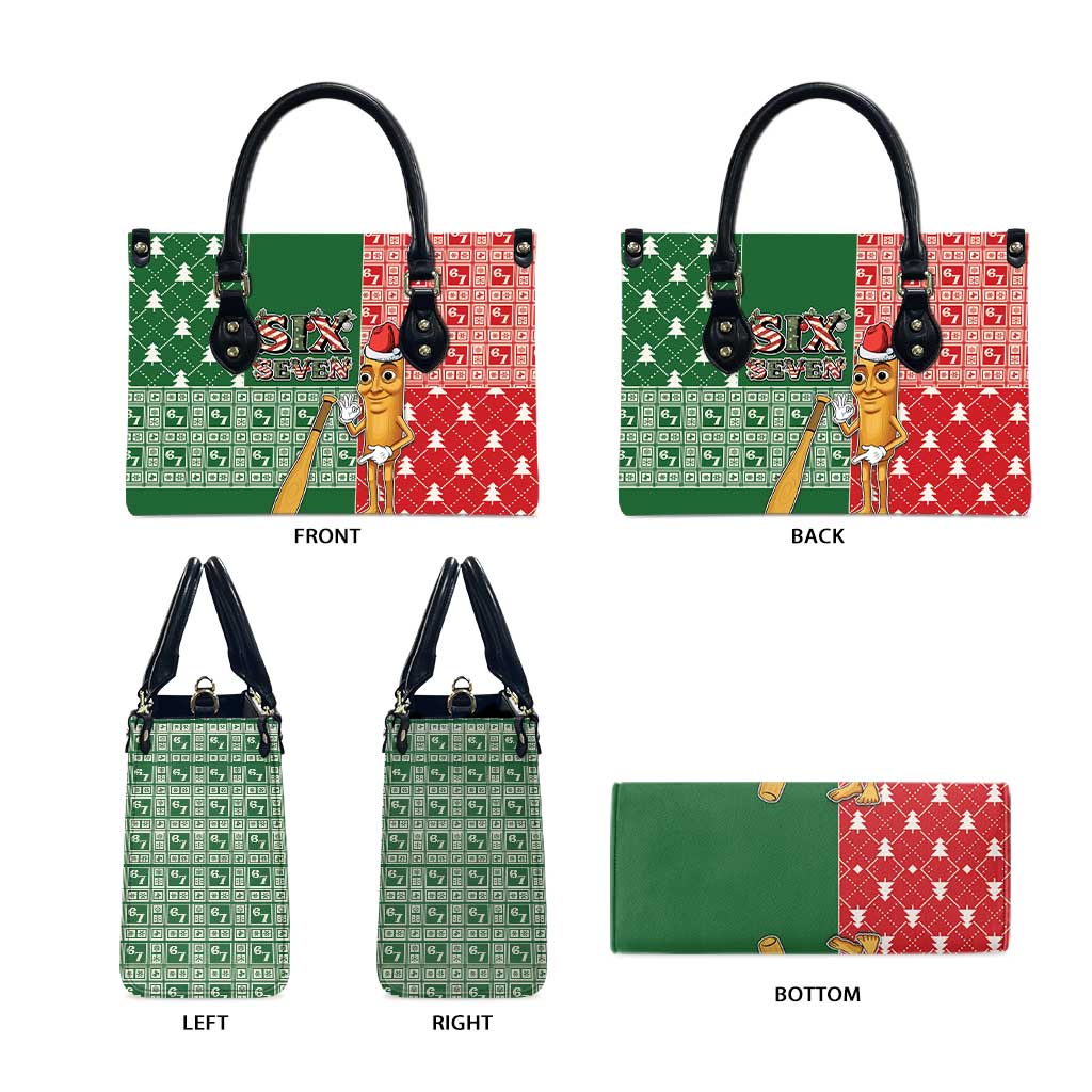 Six Seven Christmas Leather Bag Funny Tung Tung Tung Sahur - Wonder Print Shop