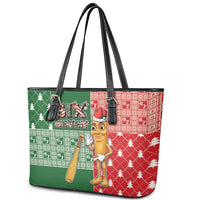 Six Seven Christmas Leather Tote Bag Funny Tung Tung Tung Sahur - Wonder Print Shop