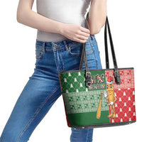Six Seven Christmas Leather Tote Bag Funny Tung Tung Tung Sahur - Wonder Print Shop
