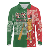 Six Seven Christmas Long Sleeve Polo Shirt Funny Tung Tung Tung Sahur - Wonder Print Shop