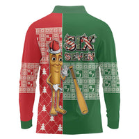 Six Seven Christmas Long Sleeve Polo Shirt Funny Tung Tung Tung Sahur - Wonder Print Shop