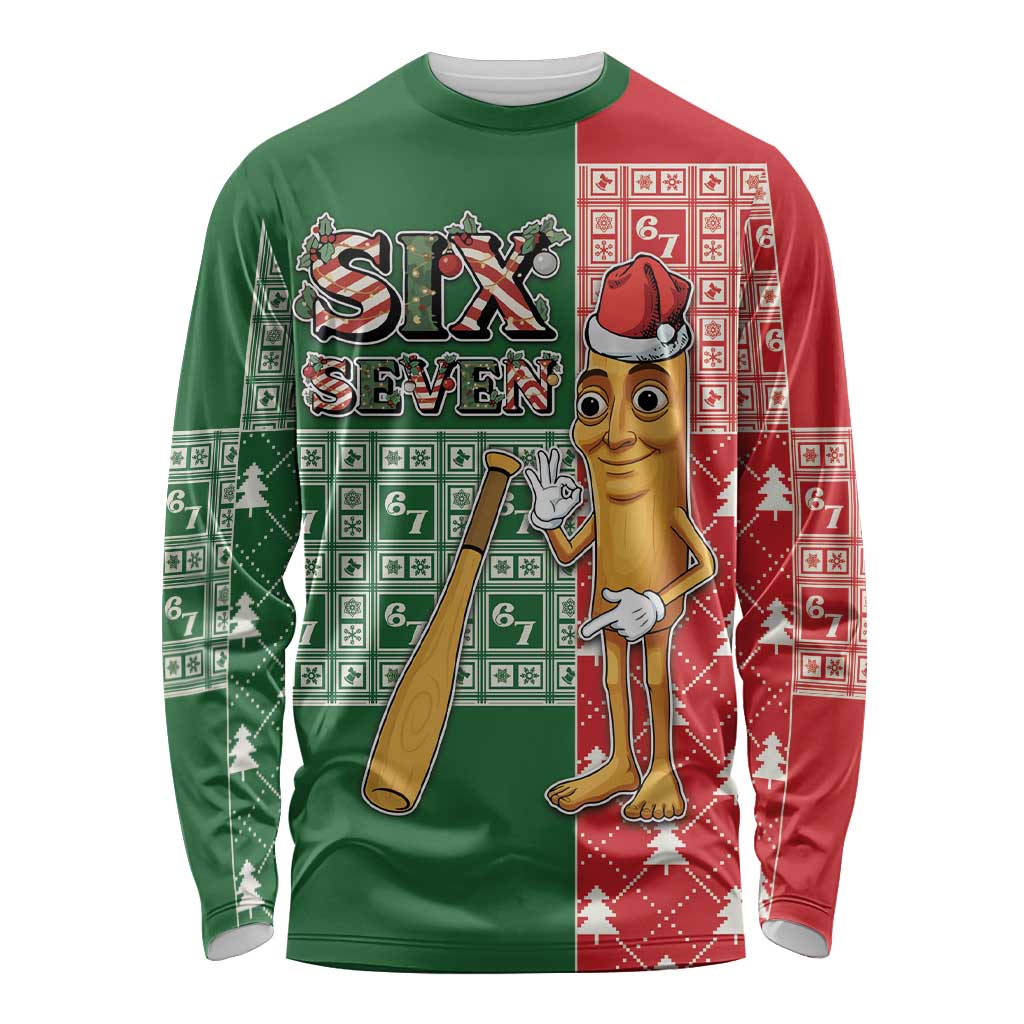 Six Seven Christmas Long Sleeve Shirt Funny Tung Tung Tung Sahur - Wonder Print Shop