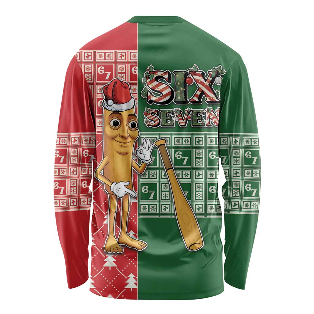 Six Seven Christmas Long Sleeve Shirt Funny Tung Tung Tung Sahur - Wonder Print Shop