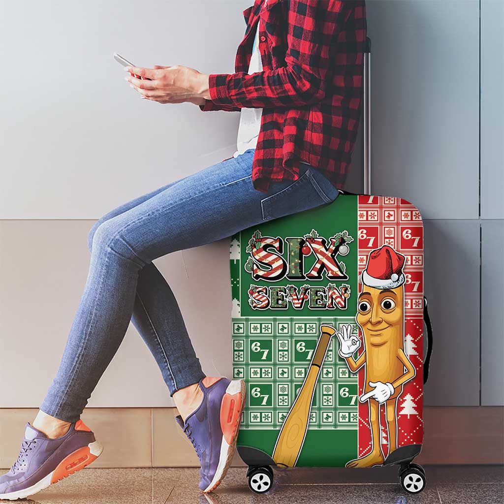 Six Seven Christmas Luggage Cover Funny Tung Tung Tung Sahur - Wonder Print Shop