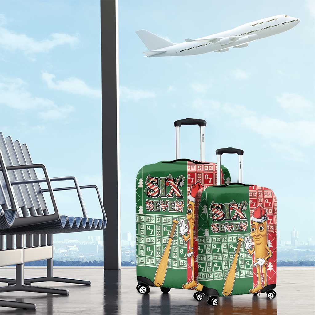 Six Seven Christmas Luggage Cover Funny Tung Tung Tung Sahur - Wonder Print Shop