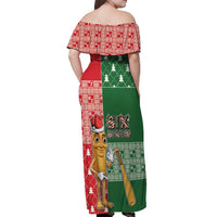Six Seven Christmas Off Shoulder Maxi Dress Funny Tung Tung Tung Sahur - Wonder Print Shop