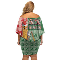 Six Seven Christmas Off Shoulder Short Dress Funny Tung Tung Tung Sahur - Wonder Print Shop