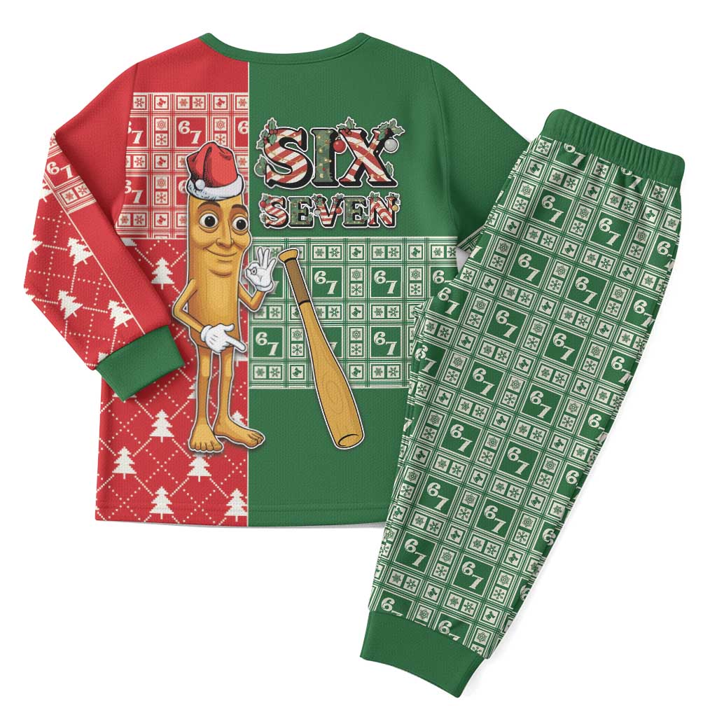 Six Seven Christmas Pajama Set Funny Tung Tung Tung Sahur - Wonder Print Shop