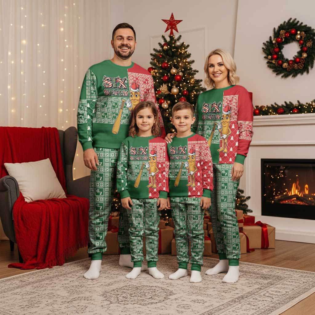 Six Seven Christmas Pajama Set Funny Tung Tung Tung Sahur - Wonder Print Shop