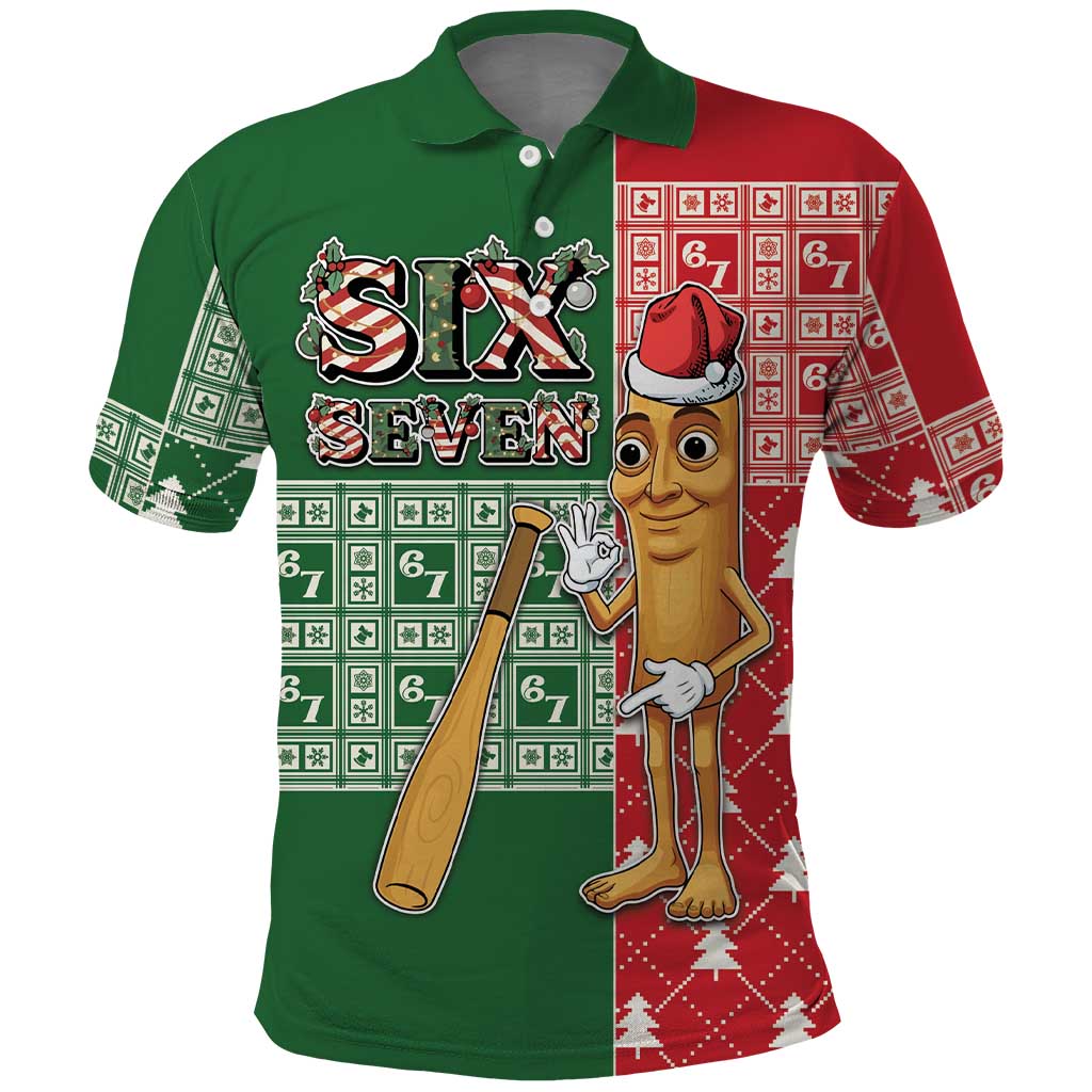 Six Seven Christmas Polo Shirt Funny Tung Tung Tung Sahur - Wonder Print Shop