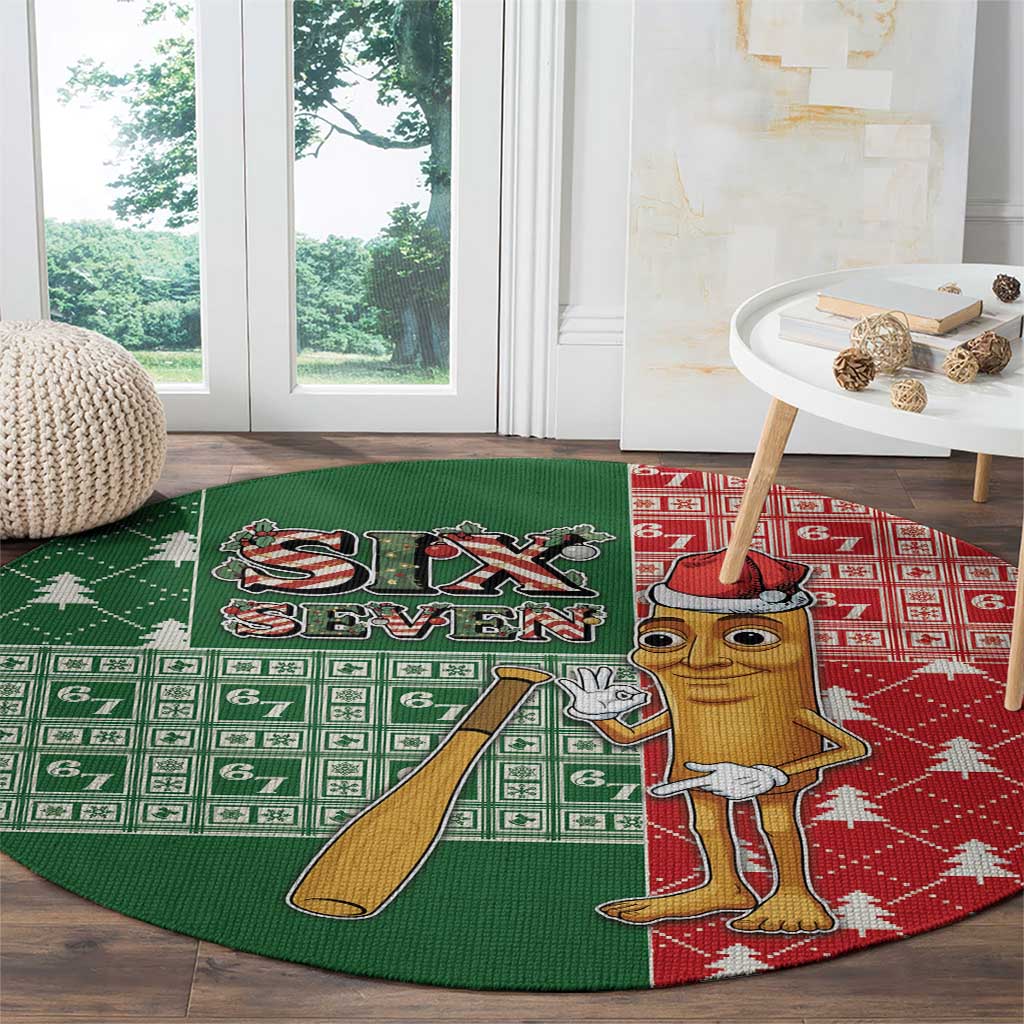 Six Seven Christmas Round Carpet Funny Tung Tung Tung Sahur - Wonder Print Shop