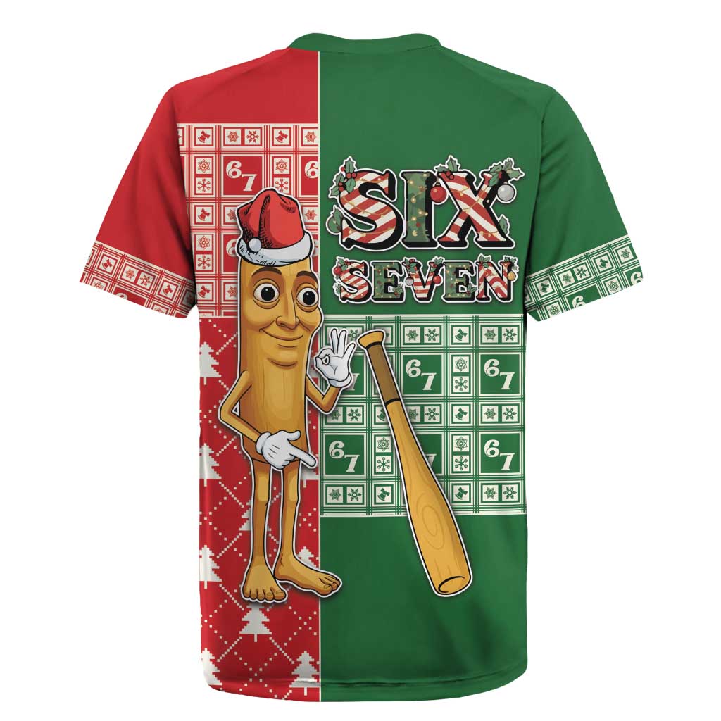 Six Seven Christmas Rugby Jersey Funny Tung Tung Tung Sahur - Wonder Print Shop