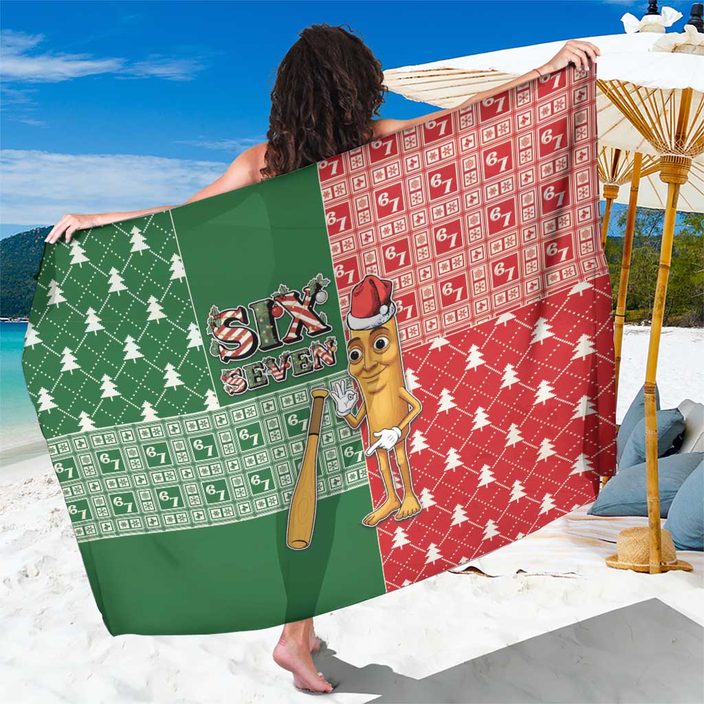 Six Seven Christmas Sarong Funny Tung Tung Tung Sahur - Wonder Print Shop