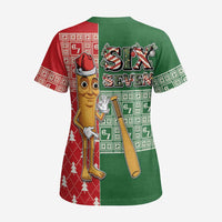 Six Seven Christmas Scrub Top Funny Tung Tung Tung Sahur - Wonder Print Shop