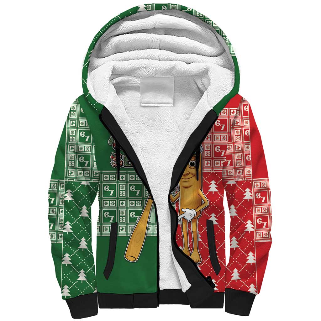 Six Seven Christmas Sherpa Hoodie Funny Tung Tung Tung Sahur - Wonder Print Shop