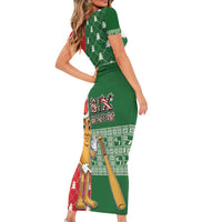Six Seven Christmas Short Sleeve Bodycon Dress Funny Tung Tung Tung Sahur - Wonder Print Shop