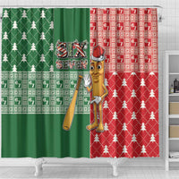 Six Seven Christmas Shower Curtain Funny Tung Tung Tung Sahur - Wonder Print Shop