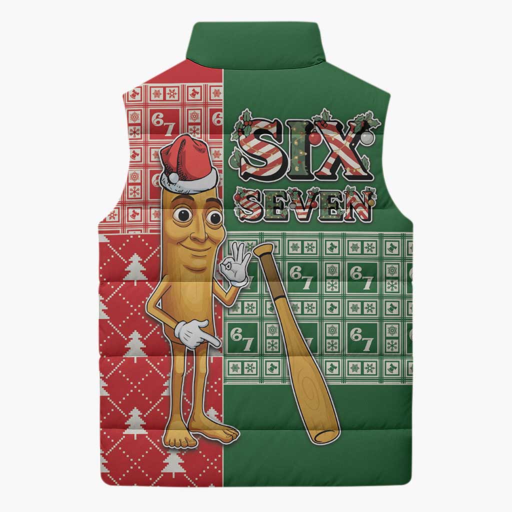 Six Seven Christmas Sleeveless Puffer Jacket Funny Tung Tung Tung Sahur - Wonder Print Shop