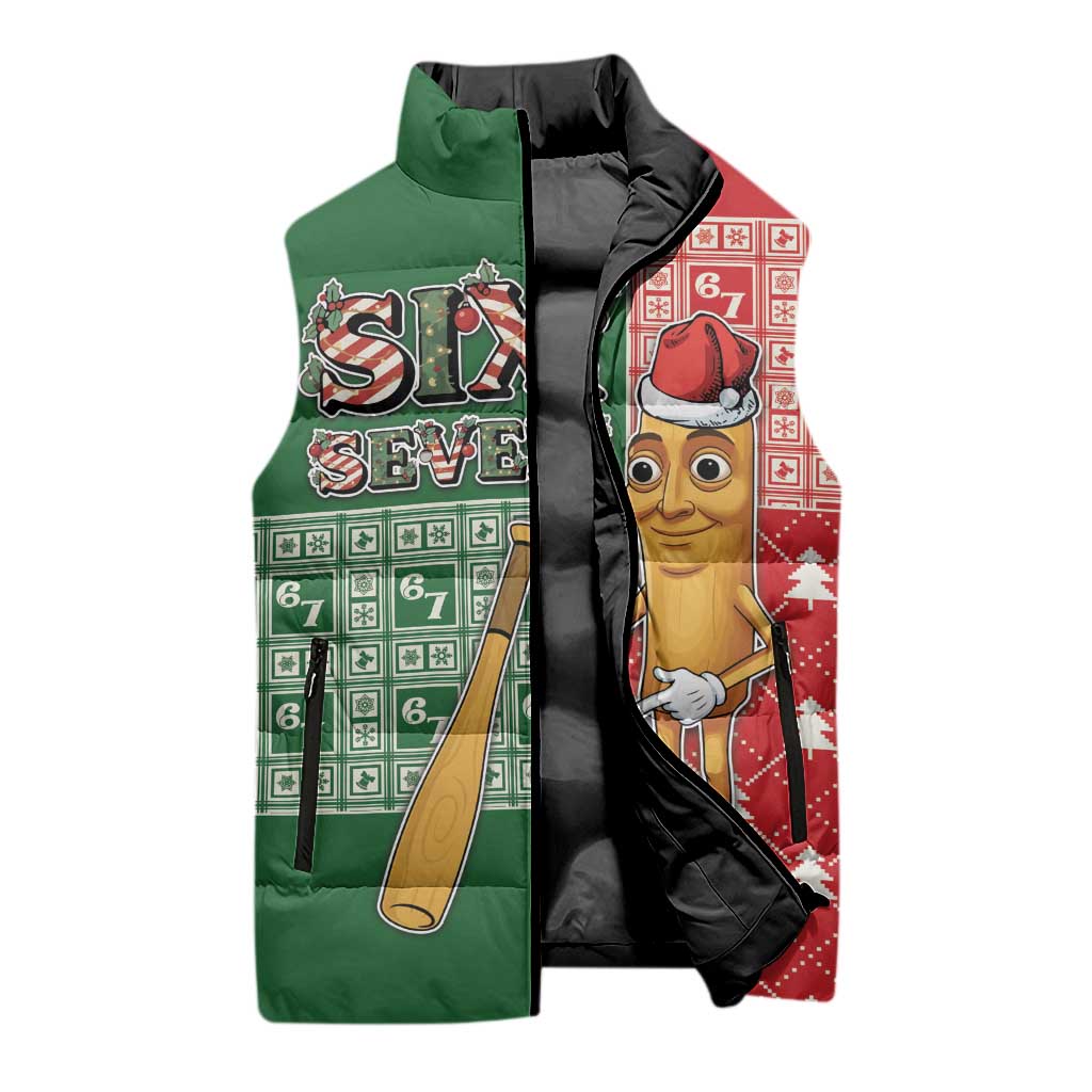 Six Seven Christmas Sleeveless Puffer Jacket Funny Tung Tung Tung Sahur - Wonder Print Shop