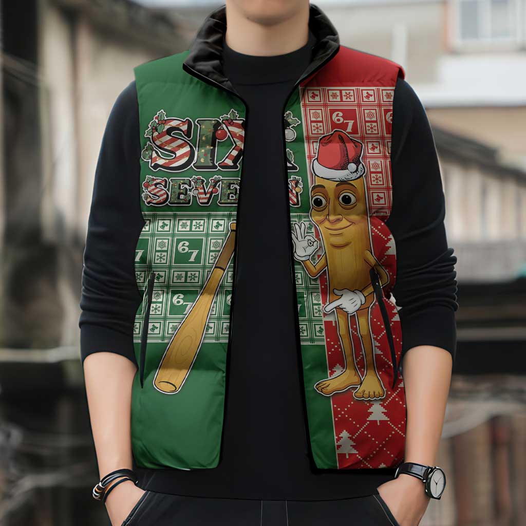 Six Seven Christmas Sleeveless Puffer Jacket Funny Tung Tung Tung Sahur - Wonder Print Shop
