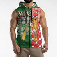 Six Seven Christmas Sleeveless Zip Hoodie Funny Tung Tung Tung Sahur - Wonder Print Shop