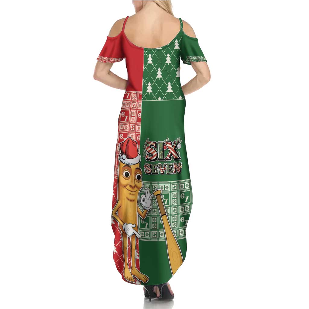 Six Seven Christmas Summer Maxi Dress Funny Tung Tung Tung Sahur - Wonder Print Shop