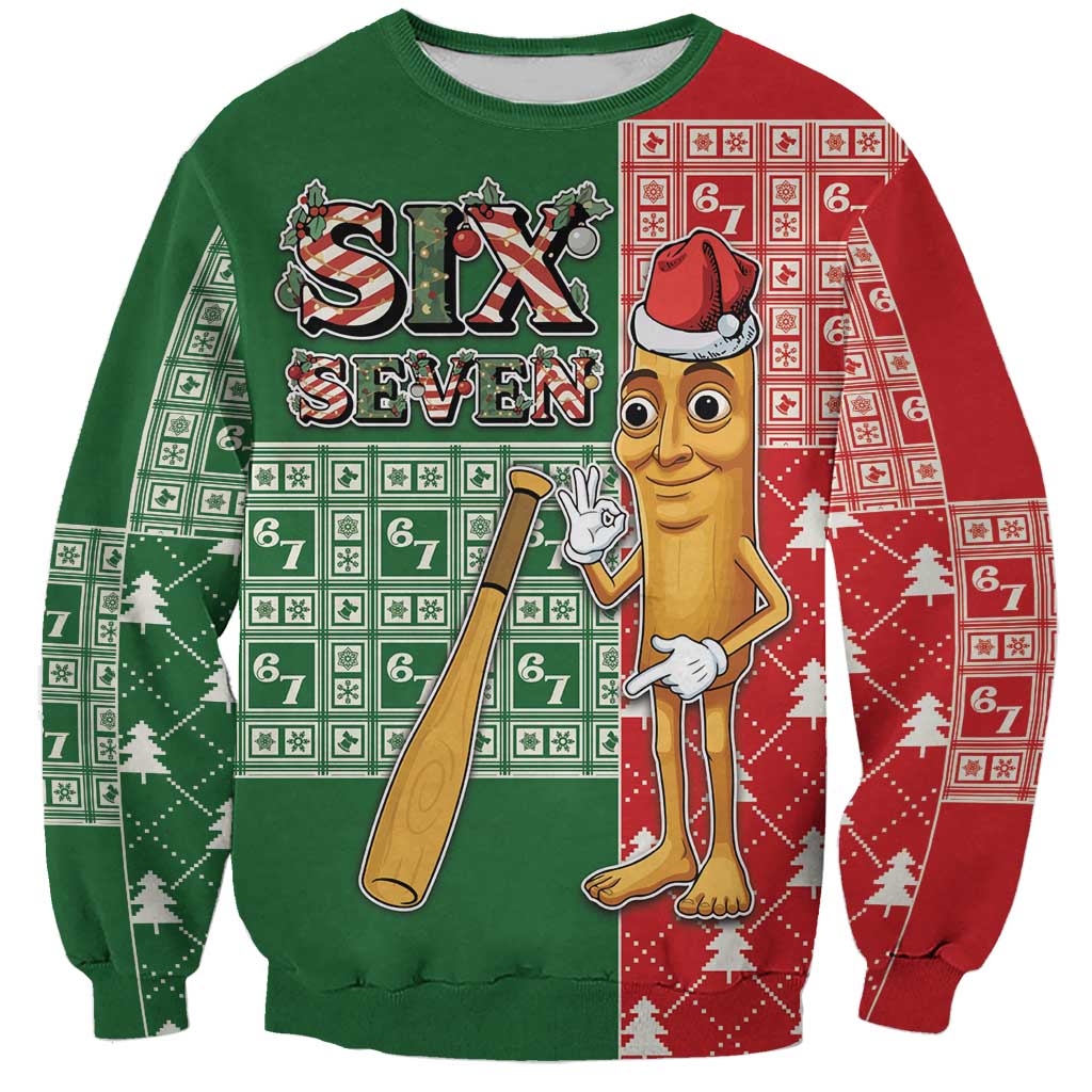 Six Seven Christmas Sweatshirt Funny Tung Tung Tung Sahur - Wonder Print Shop