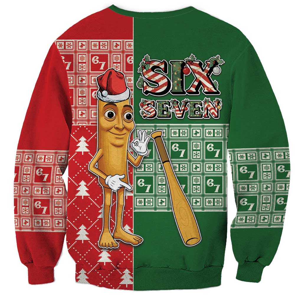 Six Seven Christmas Sweatshirt Funny Tung Tung Tung Sahur - Wonder Print Shop