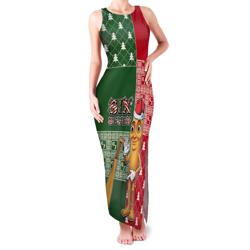 Six Seven Christmas Tank Maxi Dress Funny Tung Tung Tung Sahur - Wonder Print Shop