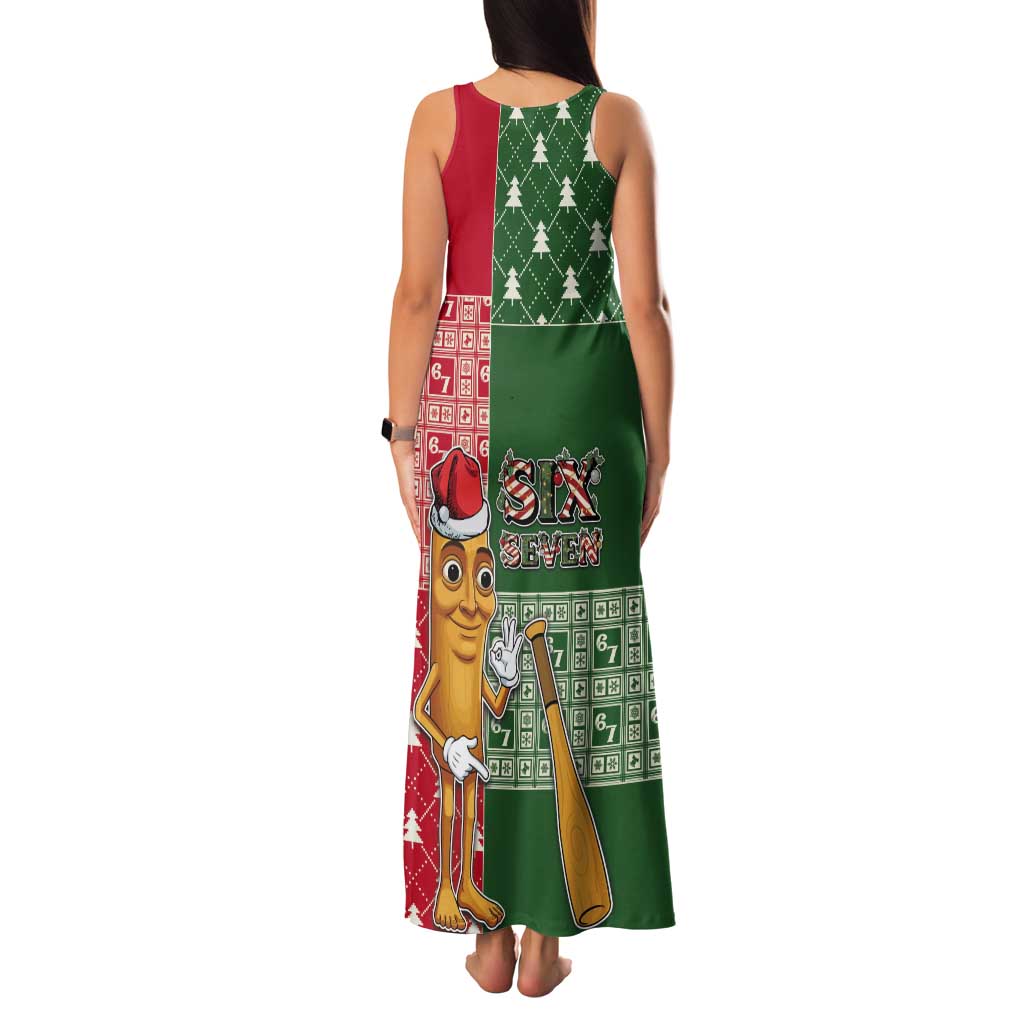 Six Seven Christmas Tank Maxi Dress Funny Tung Tung Tung Sahur - Wonder Print Shop