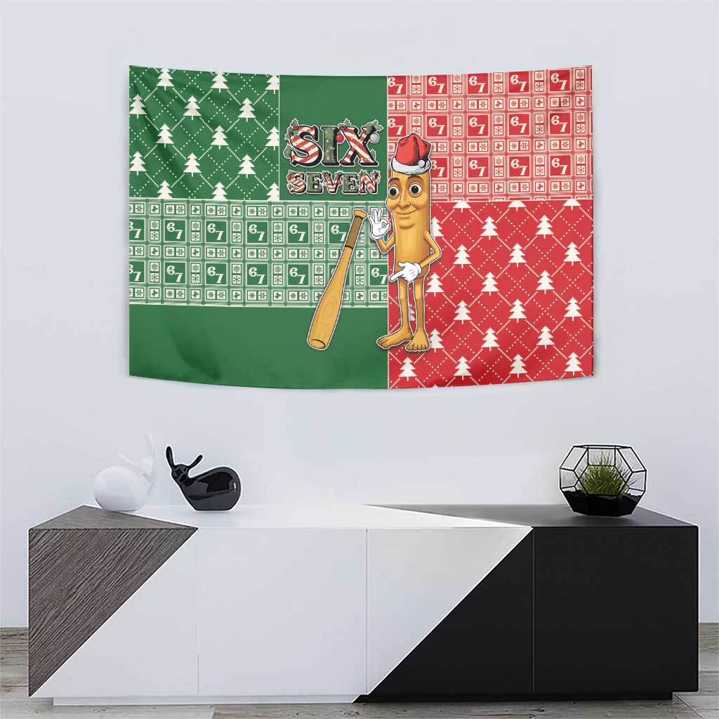 Six Seven Christmas Tapestry Funny Tung Tung Tung Sahur - Wonder Print Shop